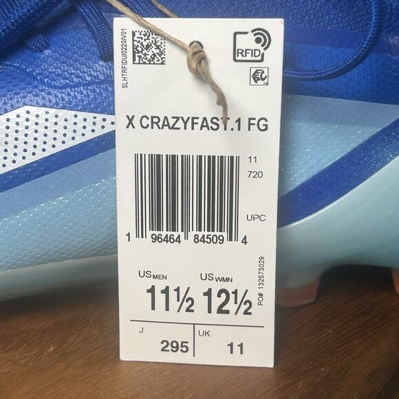 Adidas X Crazyfast.1 FG Soccer Cleats Marine Rush Pack GY7416 Men’s Size 11.5 - Picture 9 of 10